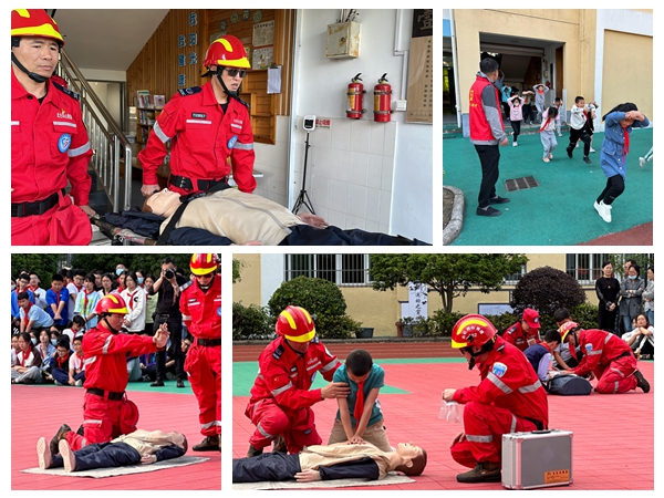 下邵社区党群服务中心：减灾防灾 应急疏散及救护演练进校园.jpg